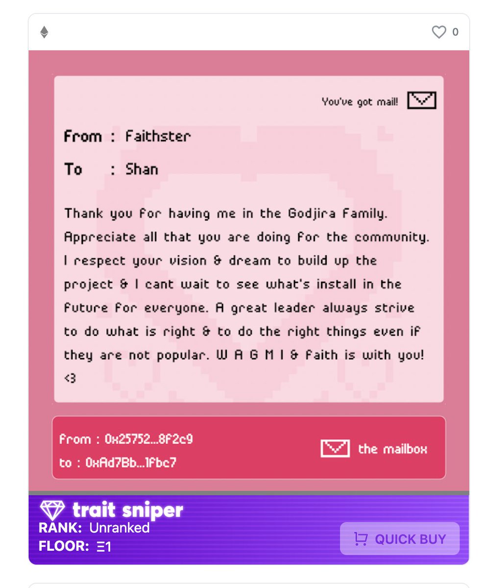 Best NFT i received in 2022 ❤️ Thanks <a href="/thefaithong/">Faithster</a> 

Benefits of having a family and not just members ☺️