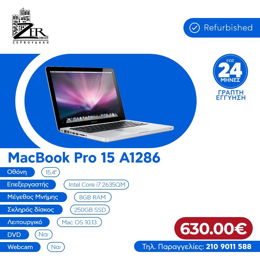 ZerTechnology's tweet photo. Super προϊόν σε μοναδική προσφορά! 🔥🤩
Το #MacBook Pro 15 A1286 διαθέτει: 
🔵 Μνήμη RAM 8GB
🔵 Επεξεργαστή Intel Core i7 - 2635QM
🔵 Χωρητικότητα 250GB SSD

👉 Αποκτήστε το σήμερα: https://t.co/P1hlzOE6Gd 

#ZerTechnology #Laptop #Apple #MacbookPro https://t.co/I7PYVqGnYG