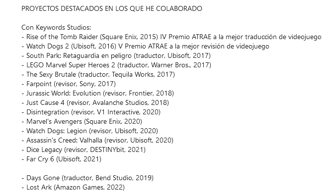 CV actualizado con algunas de las cosas que he hecho