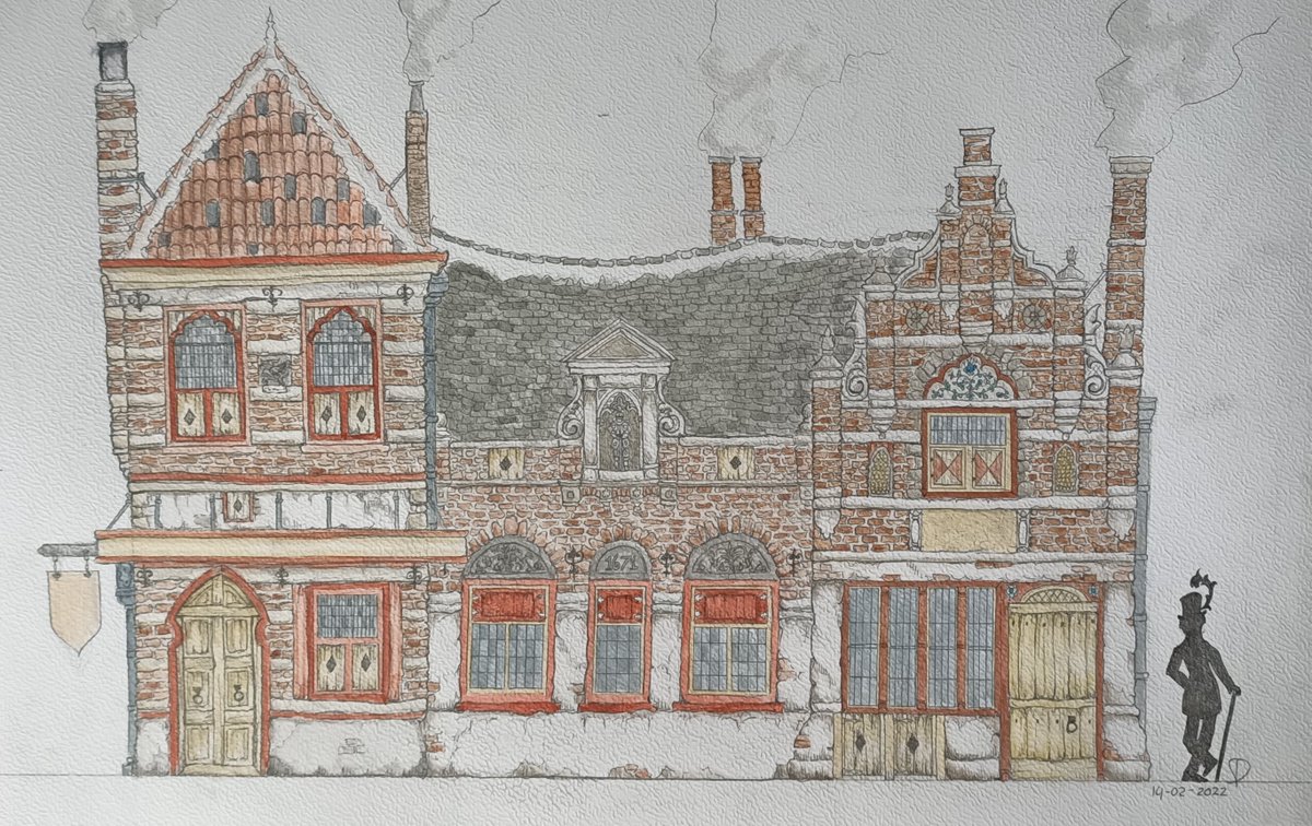 Het volgende gebouw in mijn Uitrijk is restaurant 'de Vergulde Draeck'. Dit restaurant specialiseert zich in vegetarische/veganistische gerechten . Het gebouw is onderdeel van een grotere (Pieckse) gevelrij en komt direct rechts van het Efteling Theater te liggen.