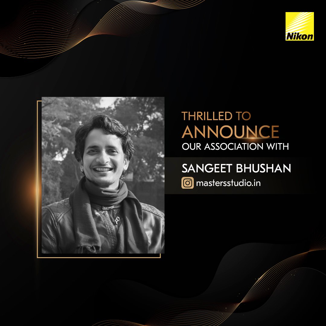 NikonIndia's tweet photo. We at Nikon India are thrilled to announce that we are associating with the co-founder of Master’s Studio and ace photographer, Sangeet Bhushan. He has over 7 years of experience in the wedding film industry across the northern part of India.
#NikonCommunity #NikonIndia https://t.co/U4UbL7tZ0e