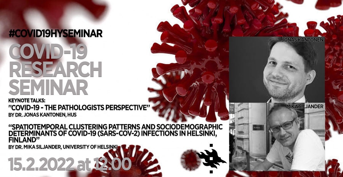 Join us tomorrow for two exiting talks #COVID19 #seminar at 12 noon (EET) ! #SARSCoV2 #pathology #geospatial #IHC 
@SironenTarja
@Olli_Vapalahti
@HelsinkiOne
@HelsinkiUniMed
@helsinkiuni
@HUS_fi 
@THLresearch 
More Info: https://t.co/uXABwRtIqF https://t.co/TuqOwfUSsc