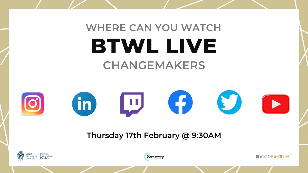 Don't forget to put it in your diary now, we're live across each platform listed on Thursday the 17th at 9:30am for BTWL Live: Changemakers. 
#btwl #humanfirst #changemakers