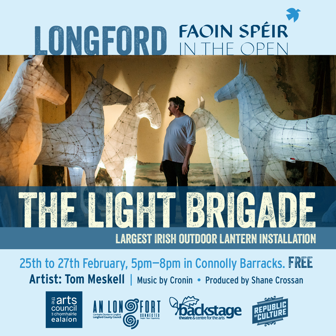 💡 The Light Brigade by Tom Meskell comes to Connolly Barracks on 25-27 February #FaoinSpeir #FreeEvent

#YourCouncil <a href="/artscouncil_ie/">The Arts Council / An Chomhairle Ealaíon</a> <a href="/croninmusic/">Cronin Music</a> <a href="/backstageIRL/">Backstage Theatre</a> <a href="/creativeirl/">Creative Ireland</a> <a href="/longfordtouris1/">LongfordTourism</a> @Longfordlibrary @LongfrdHeritage