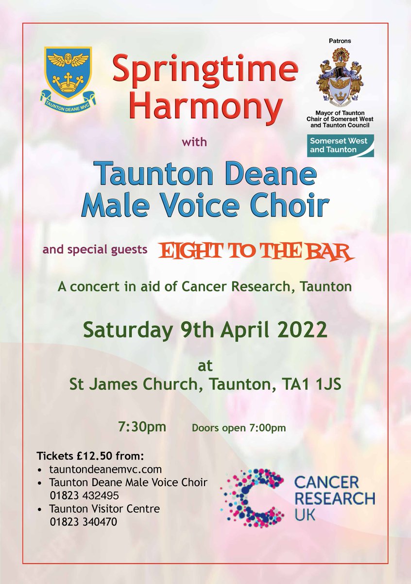 Taunton Town Council (@taunton_tc) on Twitter photo A date for your diary!๐
The wonderful <a href="/tauntondeanemvc/">Taunton Deane MVC</a> are hosting a concert to raise funds for my charity the #Taunton Branch of Cancer Research UK. Hope to see lots of you there...๐ต๐ถ <a href="/cruksomerset/">CRUK Somerset</a> <a href="/stjamestaunton/">StJamesChurchTaunton</a> A date for your diary!๐
The wonderful <a href="/tauntondeanemvc/">Taunton Deane MVC</a> are hosting a concert to raise funds for my charity the #Taunton Branch of Cancer Research UK. Hope to see lots of you there...๐ต๐ถ <a href="/cruksomerset/">CRUK Somerset</a> <a href="/stjamestaunton/">StJamesChurchTaunton</a>