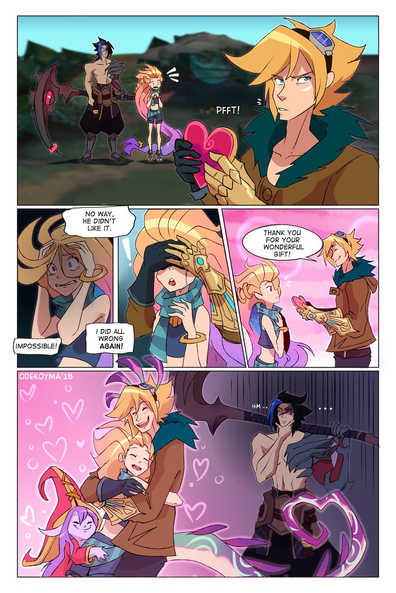 Happy Valentines day!

Have my old comic, this is still one of my favorites I've ever made!~

#ValentinesDay  #ArtofLegends #LeagueOfLegends #LeagueOfLegendsFanArt #Zoe #Kayn 