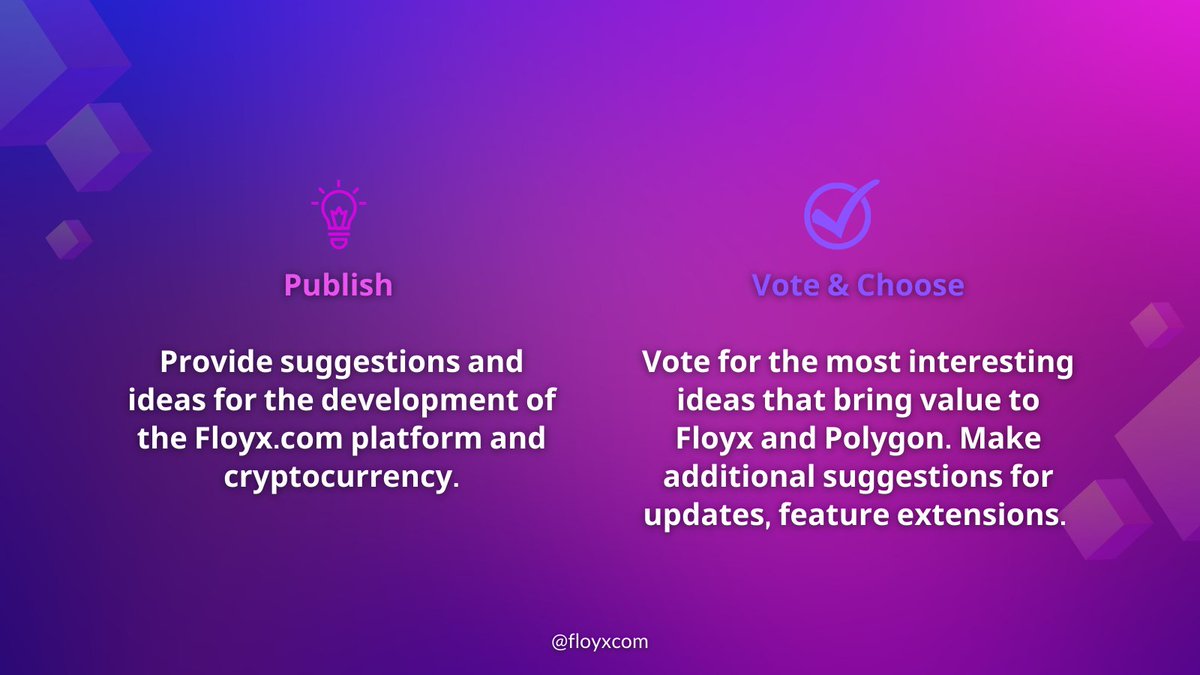 floyxcom's tweet photo. 💡 #Floyxcom DAO
Community centered #management.
Floyx’s vision of #uncensored yet positive internet depends heavily on well balanced governance. https://t.co/svRXaSwYaL