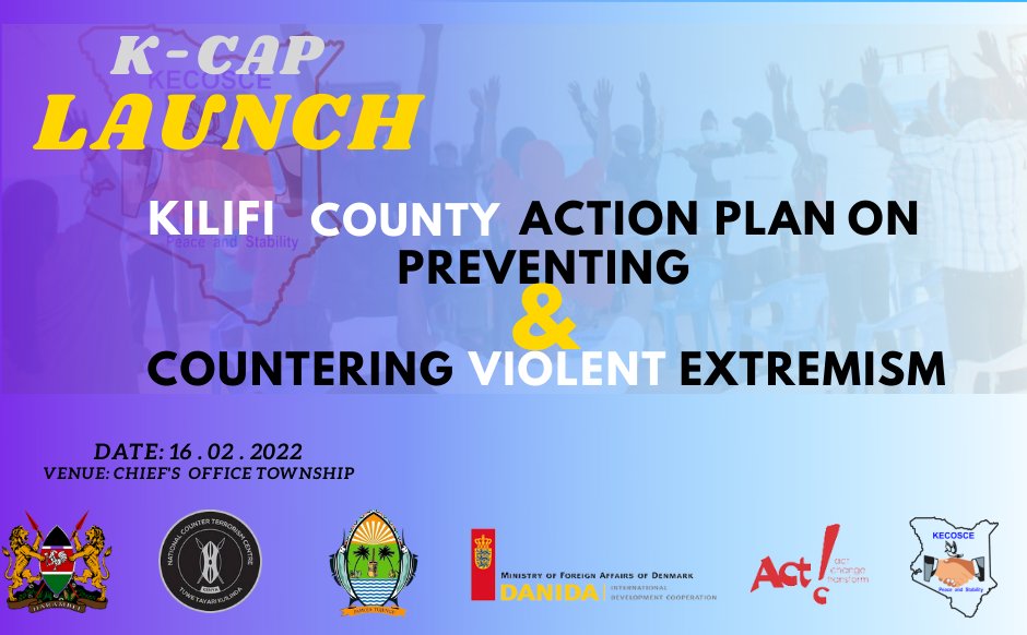 This event shall be a platform to strengthen partnerships and participation towards the prevention of violent extremism in Kilifi County.  #KCAPLaunch #CountdownToChange #peace #pcve