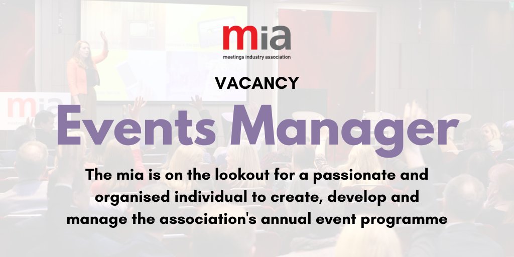 MIAuk's tweet photo. Have or know someone with a passion for creating, developing and delivering exceptional #events? 

We're recruiting for a dedicated Events Manager to join our talented team.

Visit our #vacancies page to view the job description and find out more 👇

https://t.co/V6uUR1c3dV https://t.co/cVUx8u7Obz
