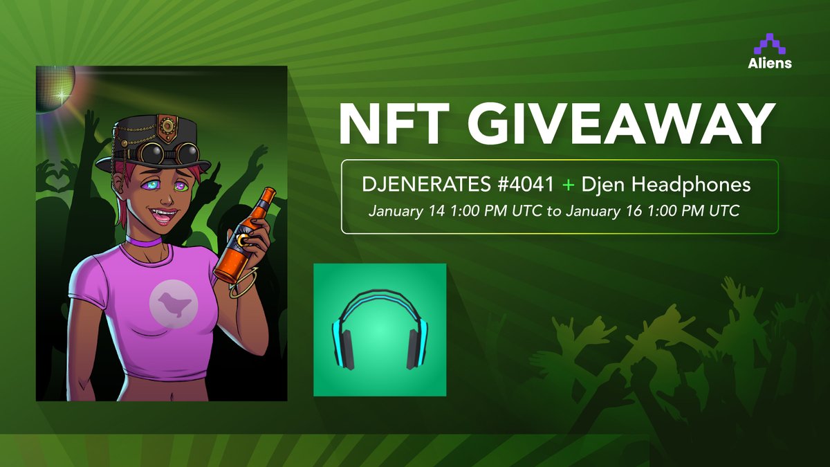 🔥 GIVEAWAY ALERT:

Join the premier collection celebrating electronic music, <a href="/djenerates/">DJENERATES</a>! Get exclusive access to events and a #Decentraland wearable headphone. How?

1. Download Aliens (link in bio)
2. Participate in the giveaway tab
3. Follow the steps there

Goodluck! #NFT