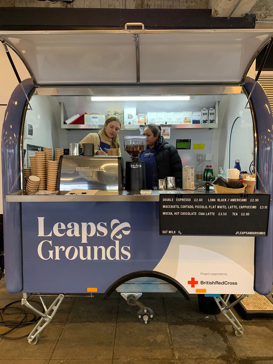 LizzieOSulliva3's tweet photo. Leaps &amp; Grounds is back!! ☕

Please pop by on your coffee break and support our relaunch week. We've got the same great coffee (all credit goes to @CaravanRoastery) and are in the same spot as the pilot. We've got a new, bigger &amp; better set up and a wonderful team of baristas.💛 https://t.co/zwnj5jnqWo
