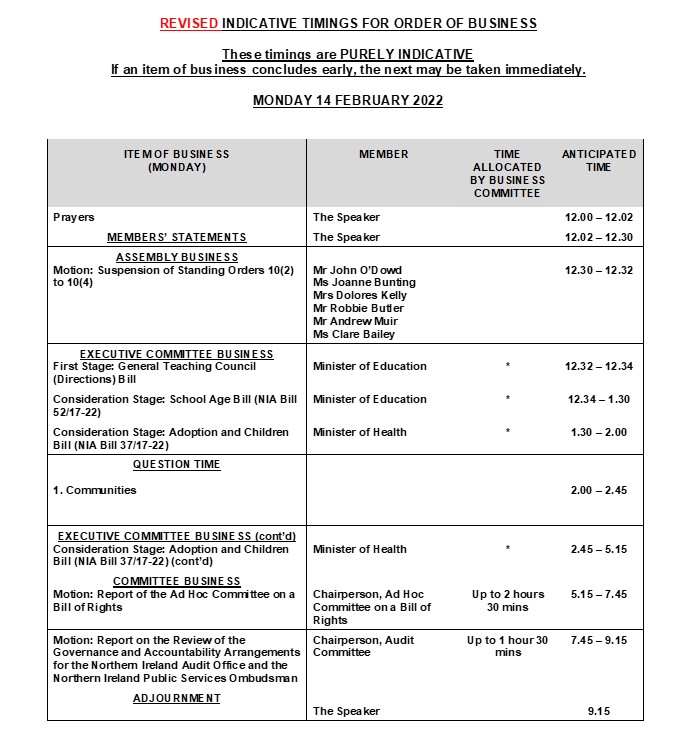NIABillofRights's tweet photo. The Committee's report is scheduled for debate this evening, indicative timing - 5.15pm.  

You can follow proceedings here: https://t.co/3pRVtmWdlF https://t.co/grpYoUwrhZ