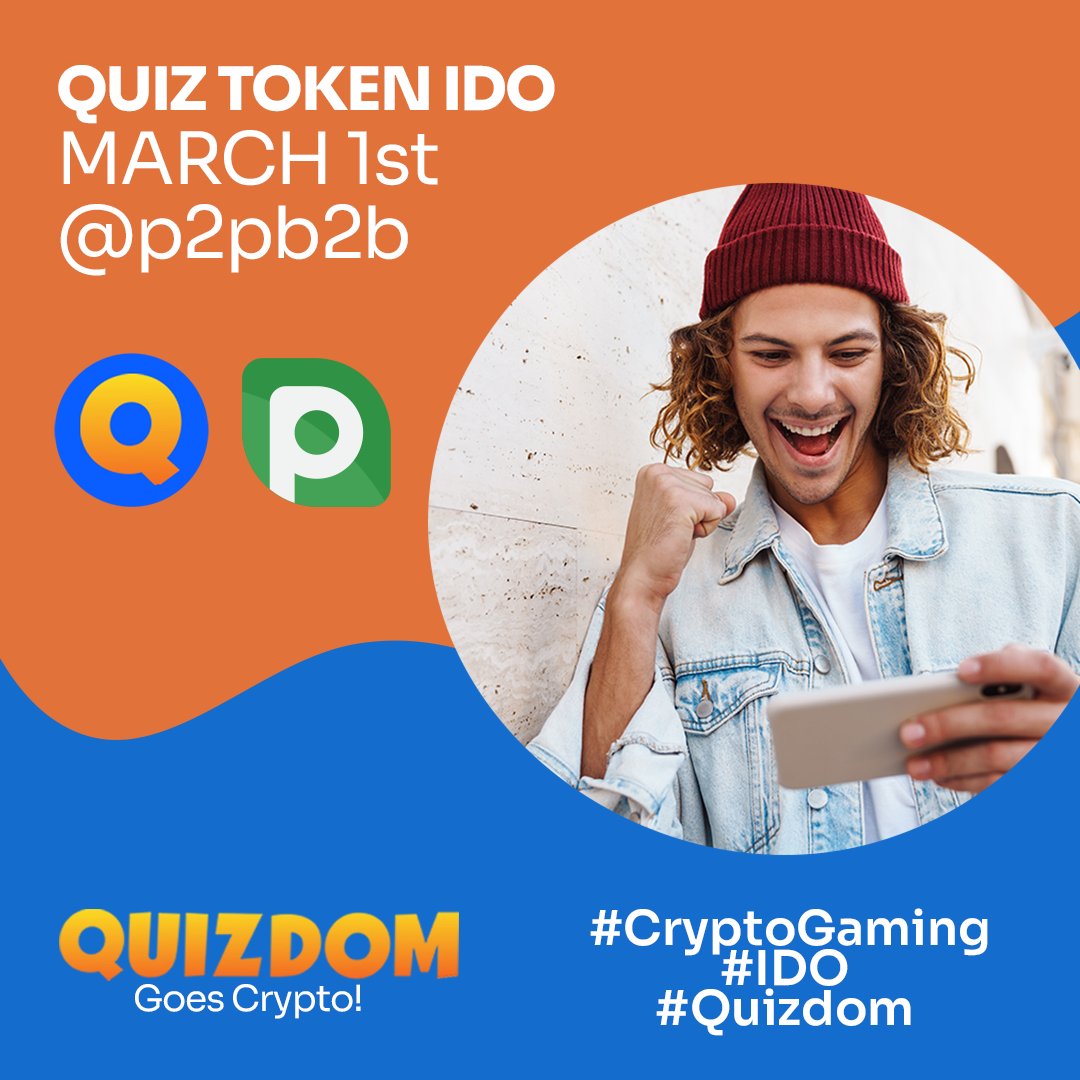 If you want to get involved in our QUIZ token crypto launch, see here! Our first QUIZ token offer (IDO) will start on March the 1st and the first round will be on P2pb2b.
p2pb2b.io/ido/2/
#p2pb2b #Cryptocurrency #IDO #Lottery #Whitelist #Play2Earn #Cryptogaming