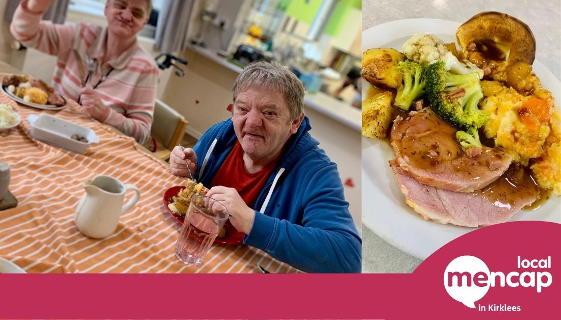 Mencap_Kirklees's tweet photo. We had a really lovely Sunday roast dinner at Castle Hall residential home yesterday 😊 #sundayroast #mencapinkirklees #castlehall #residentialcare #learningdisabilities https://t.co/aFAbCrqotR