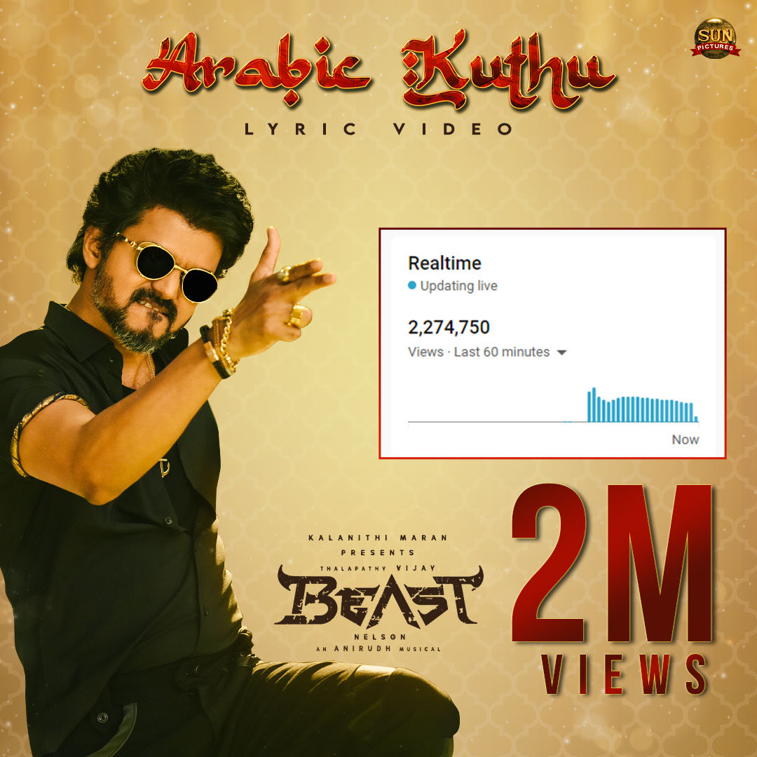 #ArabicKuthu 2millionviews in 28mins