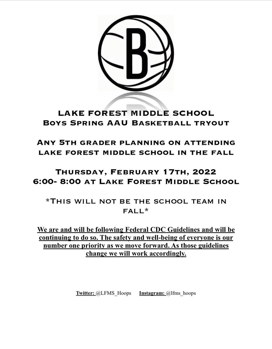 Spring AAU Tryouts. Feel free to reach out with any questions or concerns.