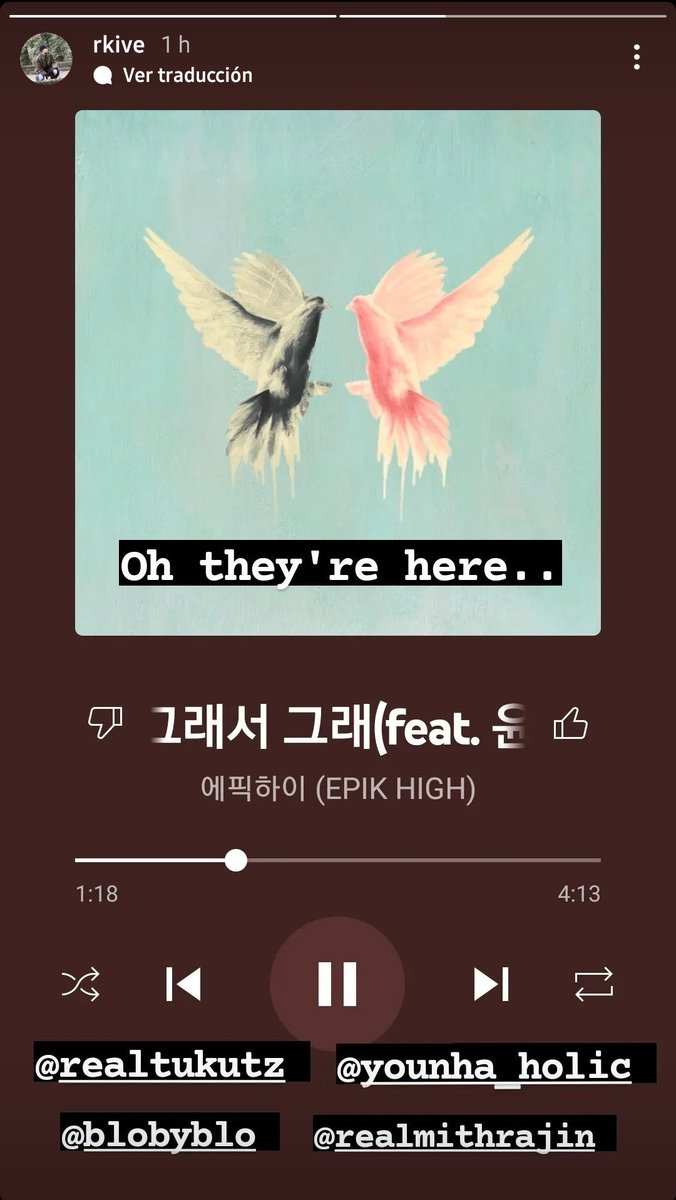 purplearmypy2's tweet photo. #RM en historias de #Instagram

    "Oh ellos ya están aquí.."

@/Tukutz81 @/younhaholic @/blobyblo @/realmithrajin 

🟣Canción: Gray So Gray (Feat. Younha) - Epik High 

Link 👇
https://t.co/0cQhm4fzsl

©️ArmyInter_
@BTS_twt #BTS #BTSARMY #NAMJOON https://t.co/uSZBEXJoov