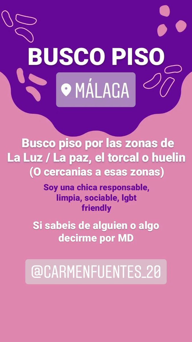 carmenfuent20's tweet photo. Busco piso en Málaga!!! https://t.co/gsJZBwSvVL