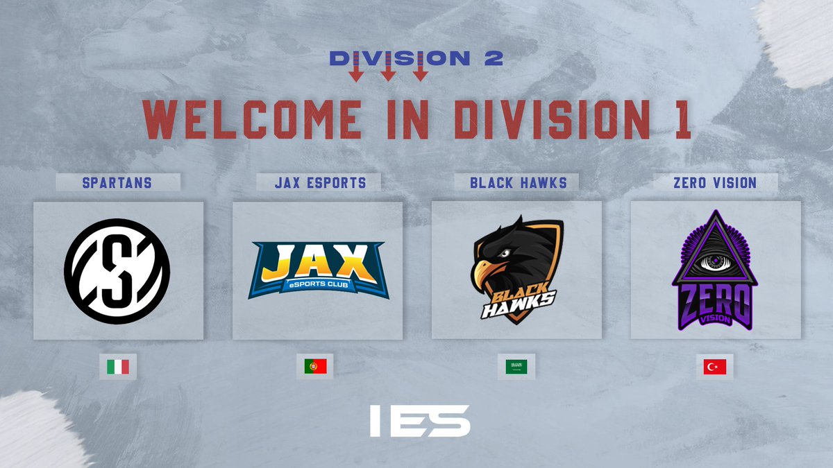 📈 After showing remarkable results in Division 2 Regular Season and making the Semifinals in the Playoffs, these teams have moved to the Higher Division!

In the next Division 1 competition, You will see these teams alongside the best teams in Europe!