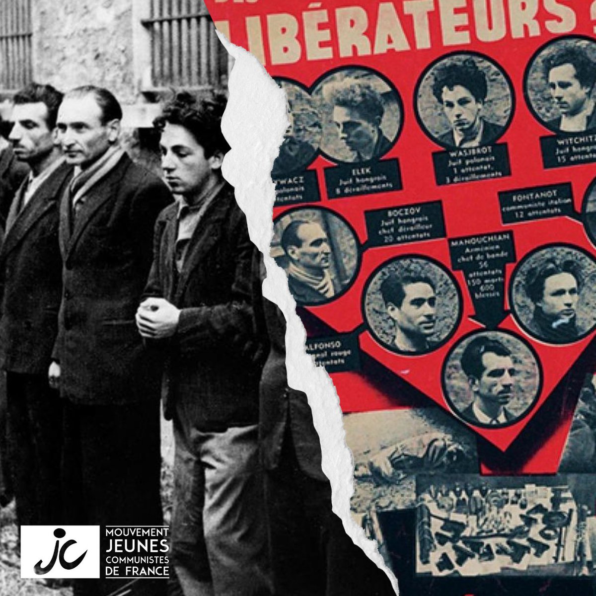 _MJCF's tweet photo. 🔴Commémoration🔴
Le 21 février 1944, le groupe Manouchian est assassiné.
Ces hommes et ces femmes donnèrent leurs vies pour la liberté.
#manouchian #2ndww #liberté #resistance https://t.co/5NwE8qUrfu