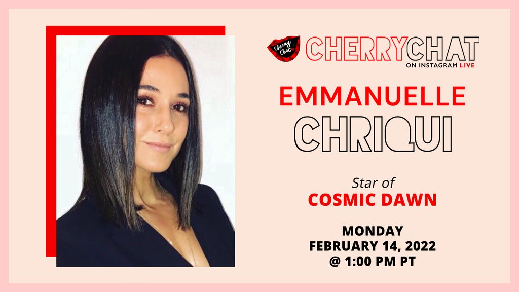TheCherryPicks's tweet photo. Today on #CherryChat!

@echriqui, star of @CosmicDawnFilm, joins us at 1PM PT (4PM ET). 

Tune in: https://t.co/JaVi5gl7cA

#EmmanuelleChriqui #CosmicDawn https://t.co/QJ9h9RWP36