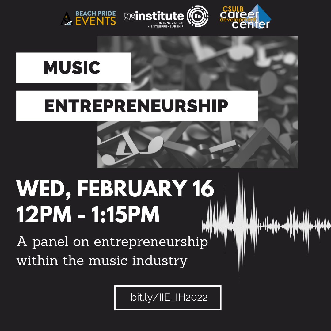 In two days join us for a discussion with a panel of musicians as they talk about entrepreneurship within the music industry. Registration is free and open to anyone.

Register at bit.ly/IH_IIE 
Wed, Feb 16 at 12pm - 1:15pm PT
