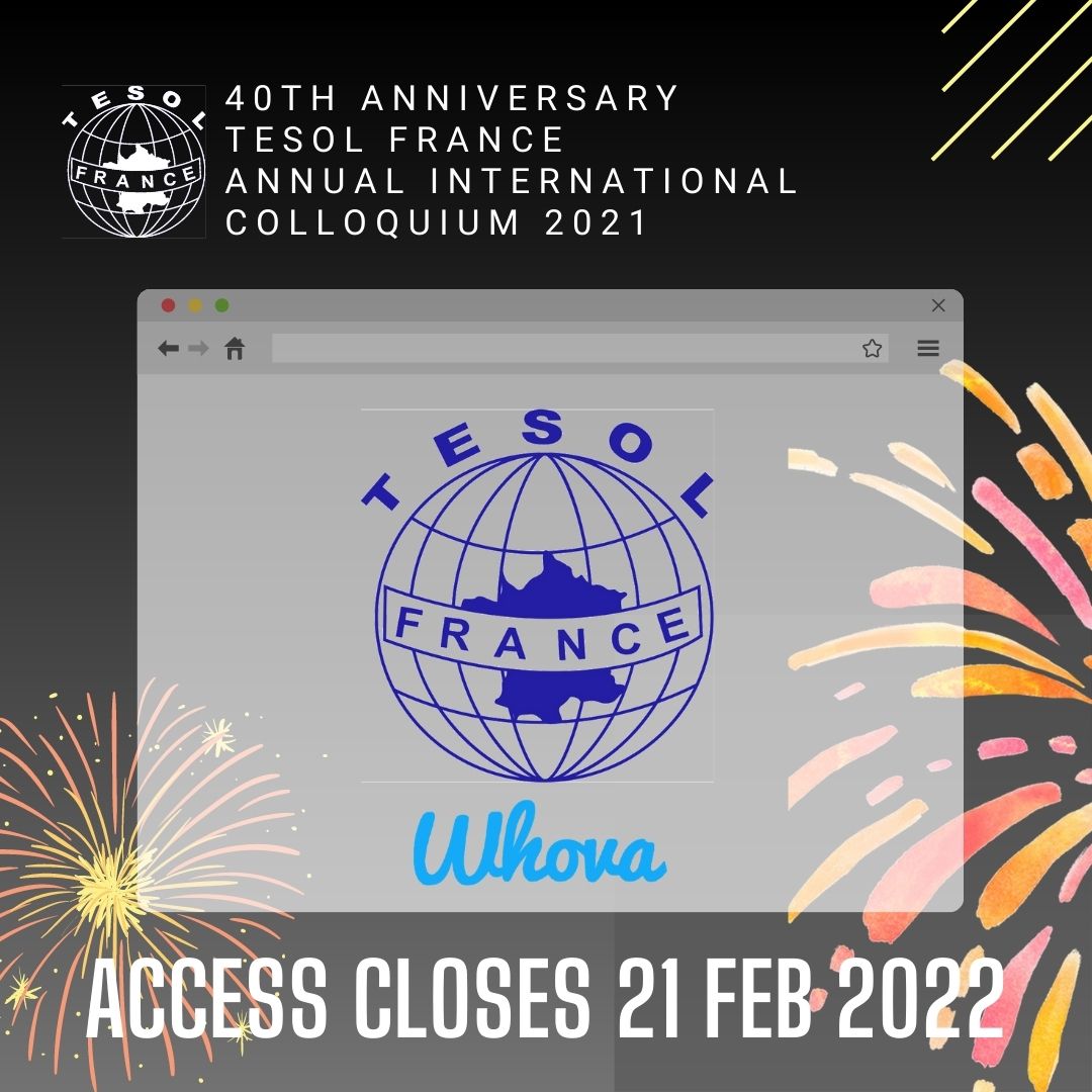📢One week left!
🗓️Don't forget to download the amazing talks from our 40th Anniversary Colloquium by 21 Feb.
🙏Thank you from <a href="/TESOLFrance/">TESOL France</a> for your participation and community building!
🎉Hope to see you at one of our 2022 events - watch this space ...
#TESOL #TEFL #community
