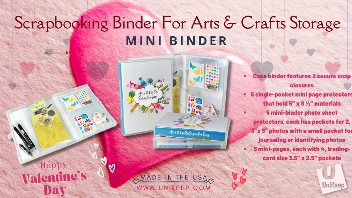 Love scrapbooking and crafts? This UniKeep craft case is still roomy enough to include your scissors, markers, and other smaller craft tools tucked inside. Get yours today! 👉 bit.ly/3EFmazg

#unikeep #scrapbooking #art #crafts #artsandcrafts #valentinesday #heartsday
