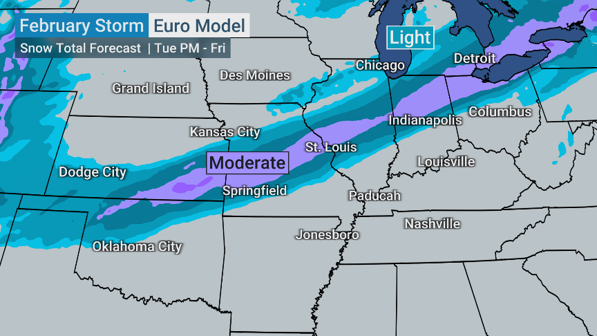 wunderground's tweet photo. Are you #TeamEuro or #TeamGFS? Potent winter storm to bring heavy snow to parts of the central U.S. this week, but who will see the biggest totals?❄️
@DrRickKnabb & @mikebettes are breaking down the wintry weather threat & severe risk on WU until 4PM ET! https://t.co/cLOVdtPEpS