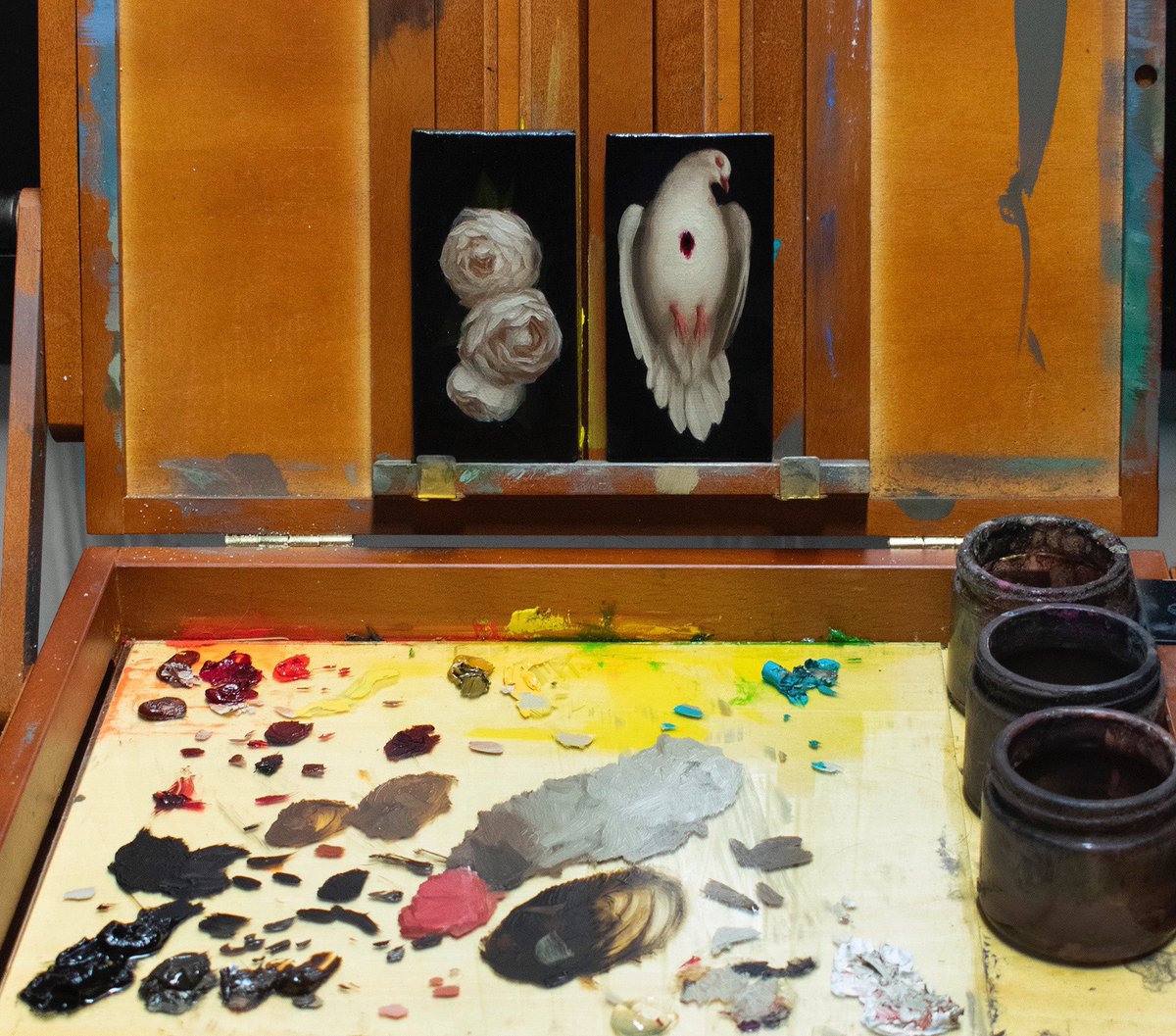 A set of two Valentine paintings