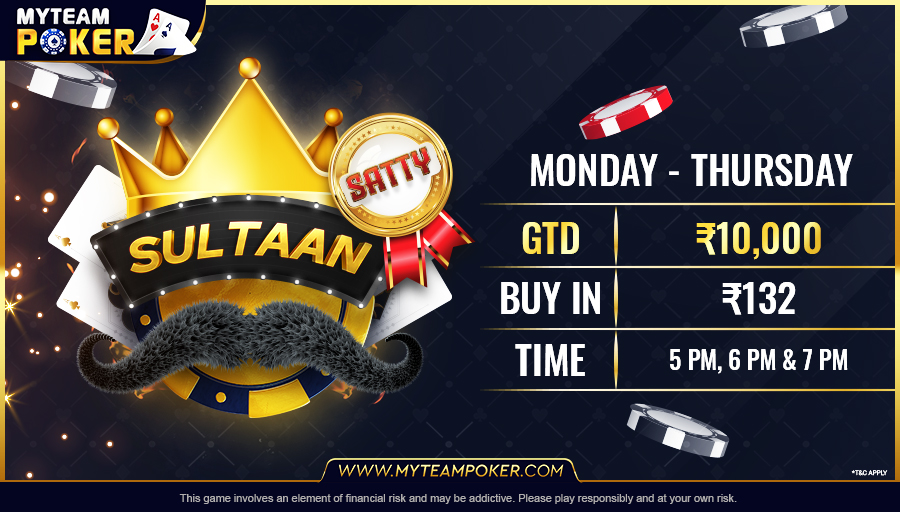 MyTeam_Poker's tweet photo. 🤩 Participate in SULTAAN Satty &amp; Get FREE Entry to the Tournament! 🤩

Download The App Now 🔗 https://t.co/BeykiPFmng 🔗

#MyTeamPoker #texasholdem #Poker #onlinecardgame #pokerhands #pokertournament #onlinepoker #DownloadPokerApp #PlayPokerOnline #BestPokerApp #PlayPokerGame https://t.co/PwqmmJDmKu