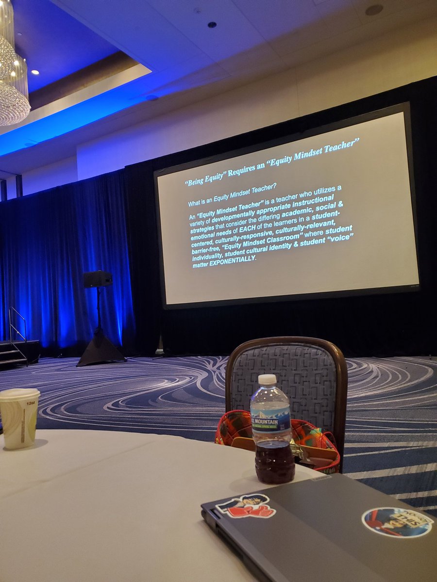 teachamongtrees's tweet photo. Kicking off my first ever #ideacon with some inspiration &amp; food for thought from Principal Kafele! Then met 3 lovely counseling dogs, and learned about some games I cannot WAIT to take back to the classroom with @MrsCford_tweets 🙌🏻 https://t.co/CMp4LmXS90