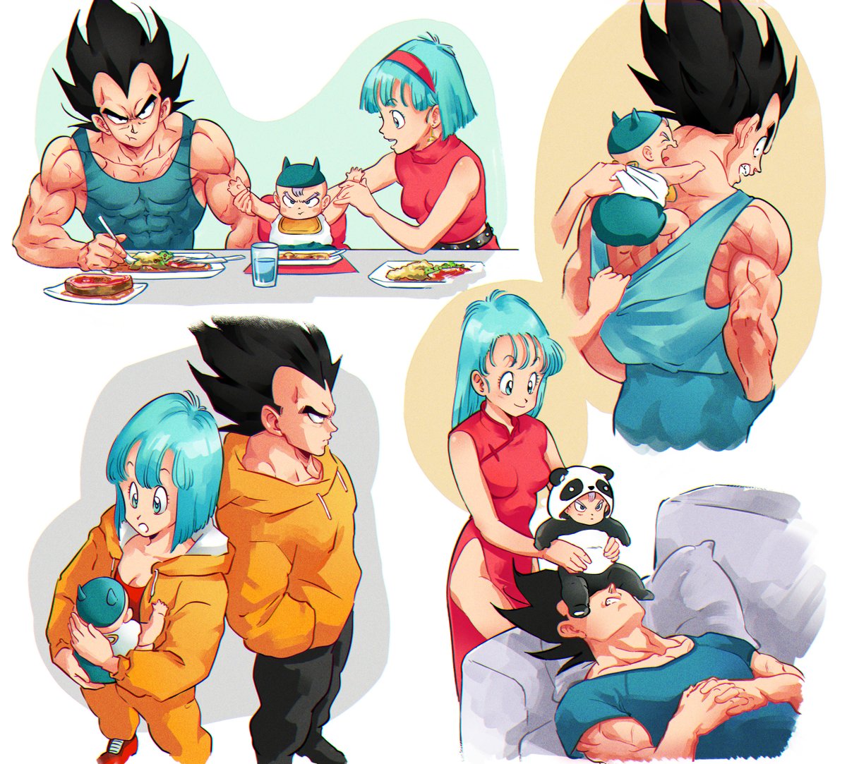 amachu_a's tweet photo. Vegeta is an elusive type. 
#ValentinesDay #ドラゴンボール #トランクス #ブルマ #ベジブル #vegebul https://t.co/9cbdkkPbLm