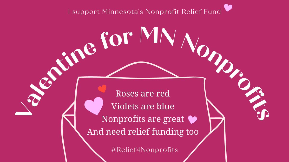 mssminnesota's tweet photo. We’re spreading the love for nonprofits on Valentine’s Day because they need our support. Nonprofits face continued COVID-19 impacts, and demands for services are only increasing. #mnleg needs to show nonprofits the love by supporting $200m in #Relief4Nonprofits. https://t.co/RfGG1RwEz8