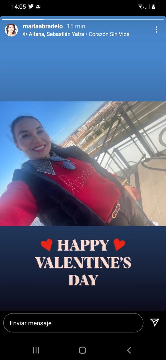 Con esta foto que ha puesto Maria en historias a tráves de su insta oficial  deseando un feliz día de San Valentín.🥰