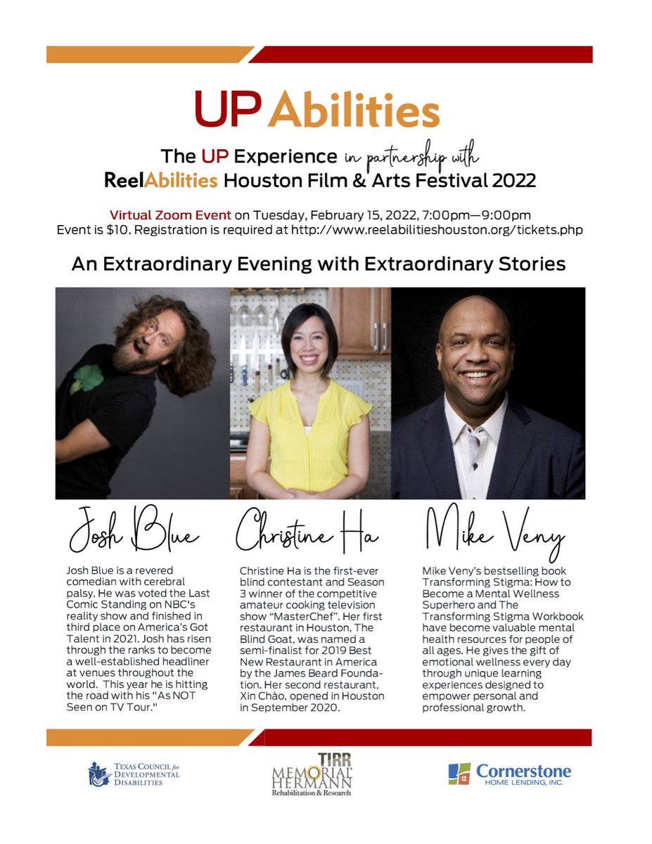 Josh Blue (@joshbluecomedy) on Twitter photo I can't wait to be apart of ReelAbilities's line up helping to eliminate stigma around disabilities. I'll be doing a presentation (not stand-up) on 2/15 at 7pm CT, about living with Cerebral Palsy. Register at the link below to join!
bit.ly/3HJIGJj I can't wait to be apart of ReelAbilities's line up helping to eliminate stigma around disabilities. I'll be doing a presentation (not stand-up) on 2/15 at 7pm CT, about living with Cerebral Palsy. Register at the link below to join!
bit.ly/3HJIGJj