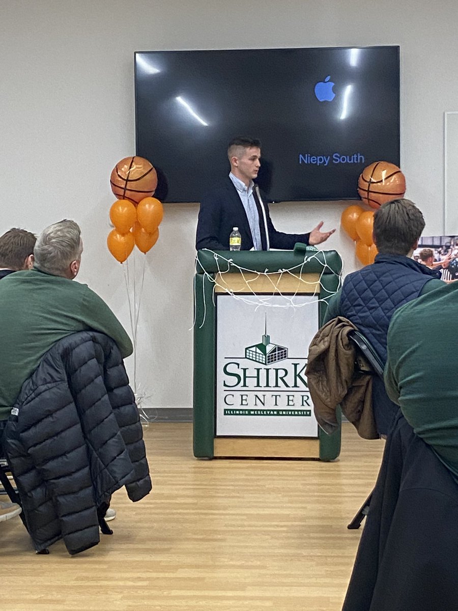 IWUBasketball's tweet photo. A Titan basketball tradition: the banquet following the senior night game where the seniors get to express their gratitude and reflect on their experiences to our team and families. Thank you to the junior class moms for putting together a special evening for our program! #TGOE https://t.co/9NeBs1gcK7