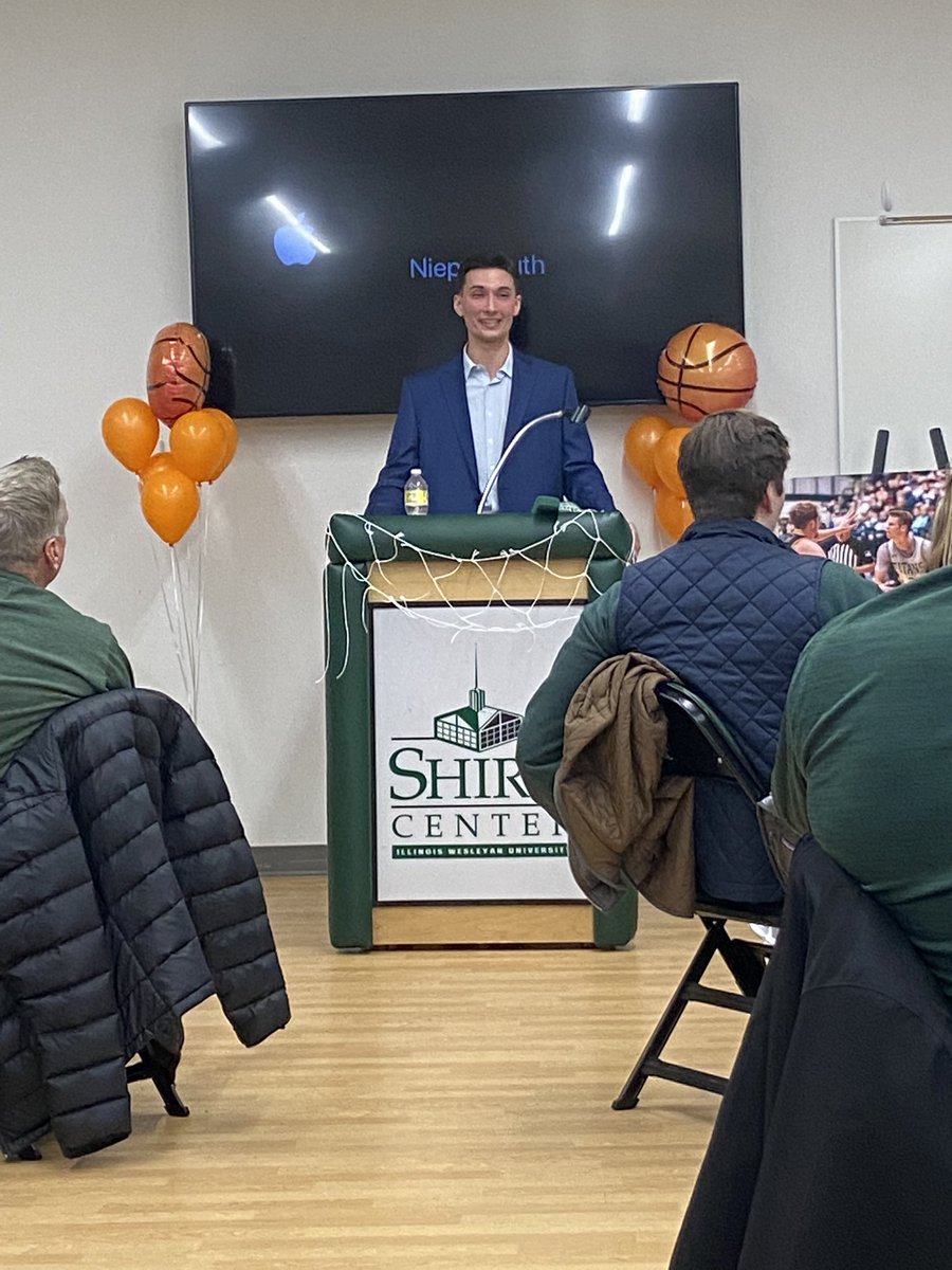 IWUBasketball's tweet photo. A Titan basketball tradition: the banquet following the senior night game where the seniors get to express their gratitude and reflect on their experiences to our team and families. Thank you to the junior class moms for putting together a special evening for our program! #TGOE https://t.co/9NeBs1gcK7