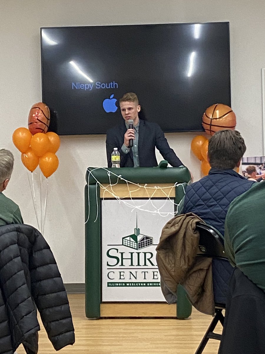 IWUBasketball's tweet photo. A Titan basketball tradition: the banquet following the senior night game where the seniors get to express their gratitude and reflect on their experiences to our team and families. Thank you to the junior class moms for putting together a special evening for our program! #TGOE https://t.co/9NeBs1gcK7