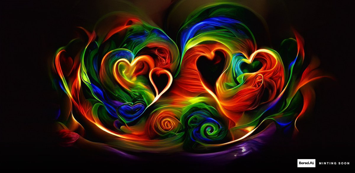 boredaigallery's tweet photo. Happy Valentines day to you
Let’s paint with words, I’ll start …
"The love of color in a swirl of emotions"

What would you like to see? Drop your description, tag 3 friends and I'll draw it for you.
Whitelist spots are up for grabs!

Winners will be announced Tue 15/02!
AI❤️U https://t.co/L6LB9YuuCl
