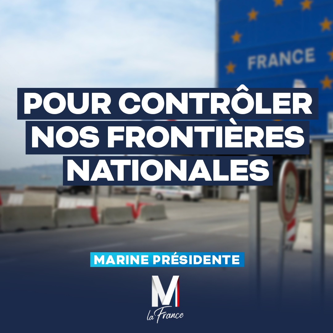 RNational_off's tweet photo. 🔴 Face à la menace migratoire, instaurons le contrôle de nos frontières nationales avec Marine Le Pen !  #MarinePrésidente

Rejoignez la campagne de @MLP_officiel : 
👉🏻 https://t.co/dMrp6JVUvA https://t.co/lrb19ZYVnK