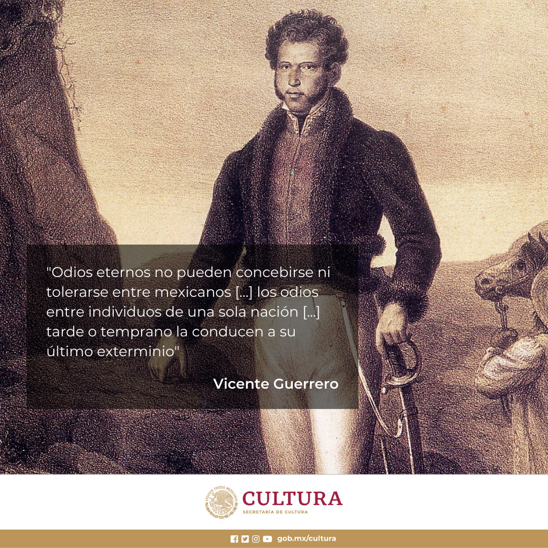 cultura_mx's tweet photo. Conmemoramos el 191.° aniversario luctuoso de Vicente Guerrero, primer presidente afrodescendiente de México. https://t.co/iycvAHrqz8