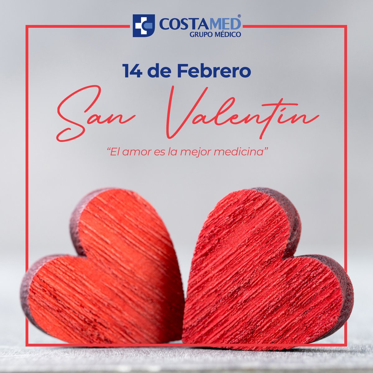 Hoy es un momento perfecto para hacerle saber a todos tus seres queridos cuantos los quieres, recuerda que "El #amor es la mejor medicina"

Feliz Día de San Valentín a todos❤️✨

#Costamed #SiempreCercaDeTi #HospitalSeguro #Salud