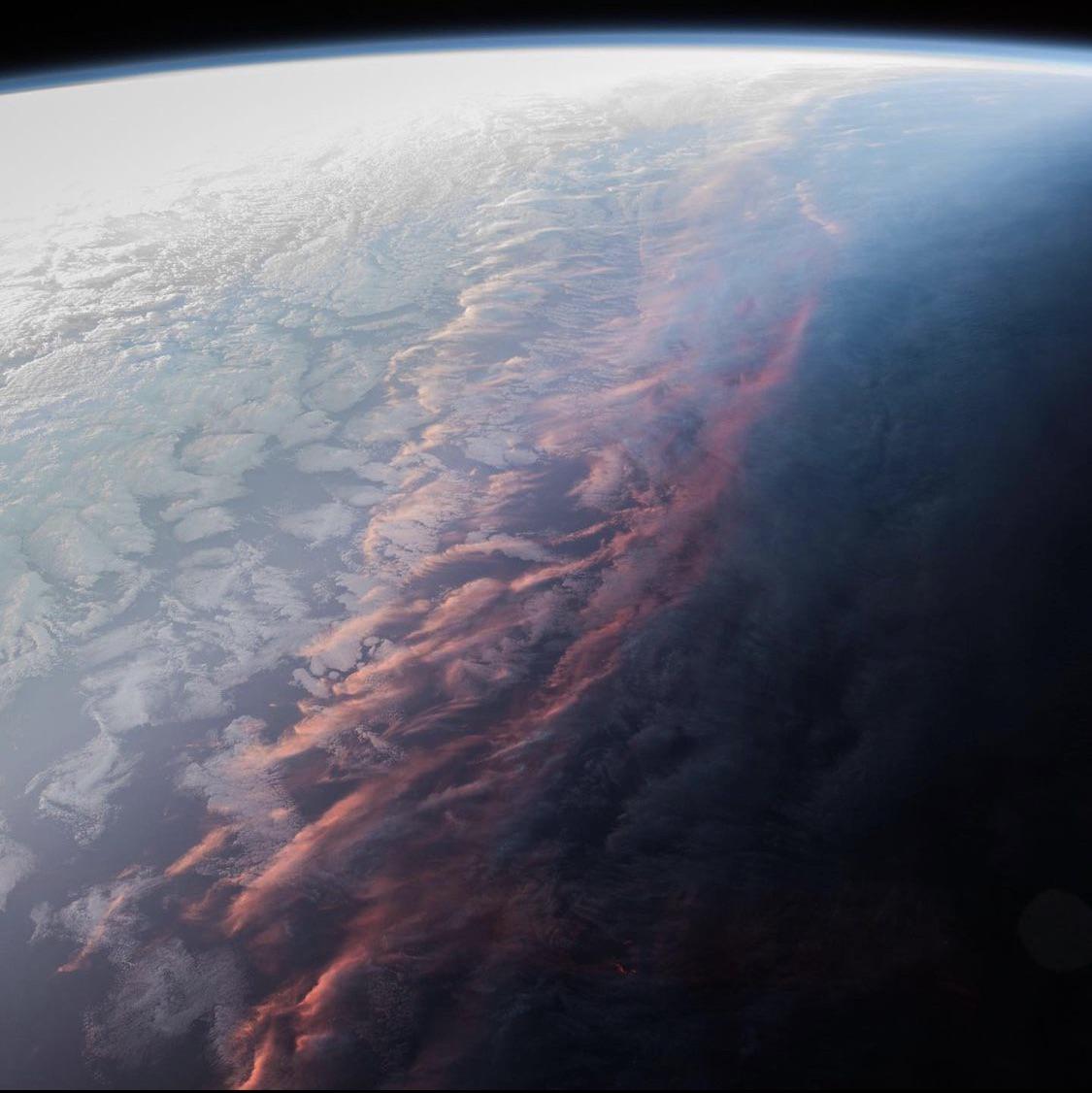 redditSpaceView's tweet photo. This Is What A Sunset On Earth Looks Like From Space https://t.co/zaaAIKYbQy