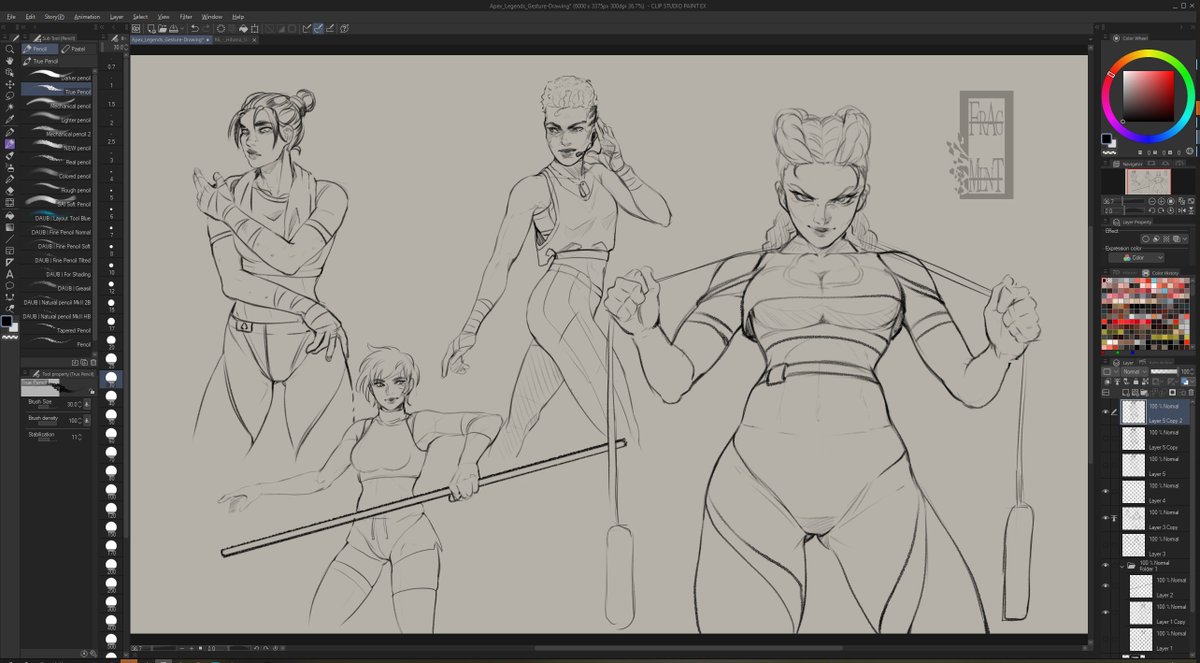 Apex Legends but at the gym 💪

Starting the day with gesture drawings ✍️ 