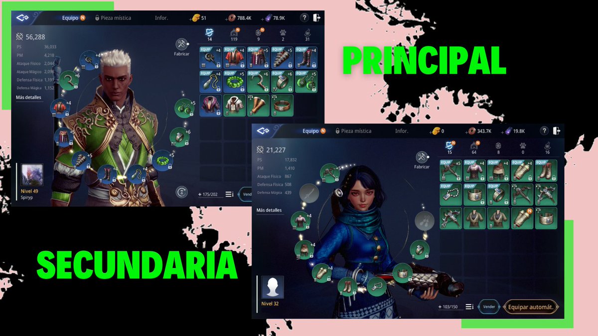 Principal: Nivel 49   
⬇️⬇️⬇️⬇️
Secundaria: Nivel 33

#MIR4