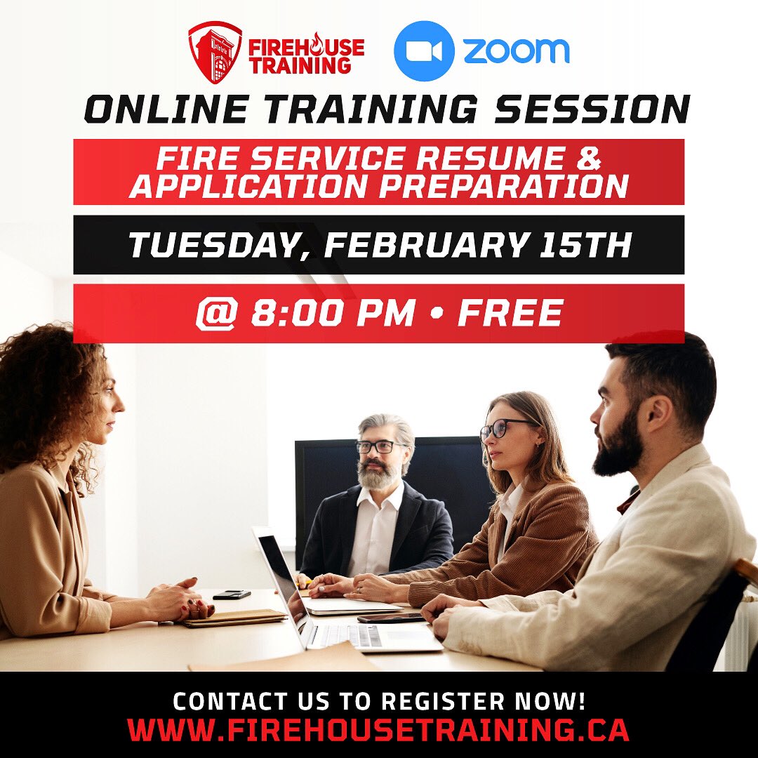 Come on out tomorrow night! Email info@firehousetraining.ca to register!
Link in Bio.👨🏻‍🚒🚨#careerprep
#tuesdaynight #resumeprep #interview #freetraining #thisweek #virtualworkshop #fireservice #trainingprograms #professionaldevelopment