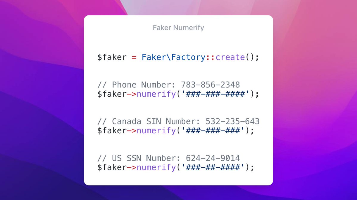 Use Faker::numerify() to create strings with numbers at specific places