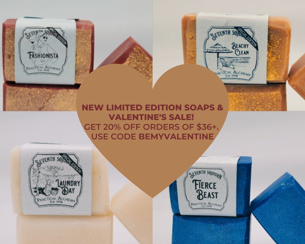 Happy ❤️ Day, lovers! We ❤️ and appreciate you. You have until midnight CT to get 20% off orders of $36 or more in our Valentine's Day sale. Just use code BEMYVALENTINE. Be sure to check out our all new limited edition soaps too. soapmagic.com