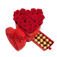 It would be rude of him to receive a gift and not give one as well. So he bought her roses and chocolate.